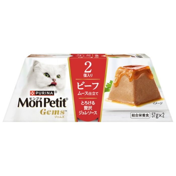 ネスレピュリナ モンプチジェムズ　ビーフムース仕立て　とろける贅沢ジュレソース 114g