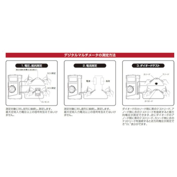 三和電気 サンワ　デジタルマルチメーター ポケット型　PM3の説明画像4