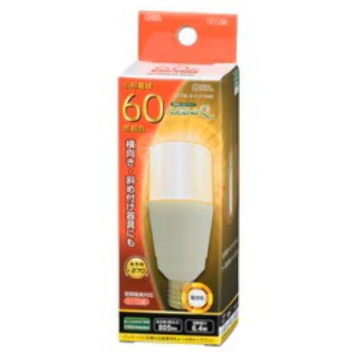 オーム電機 LED電球 T形 E17 60形相当 電球色 LDT6L-G-E17 IG92