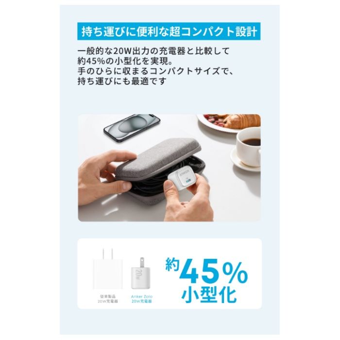ANKER 充電器　Anker　ZoloCharger20W A2699N21の説明画像3