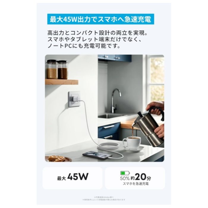 ANKER 充電器　Anker　NanoCharger45W B2692N21の説明画像2