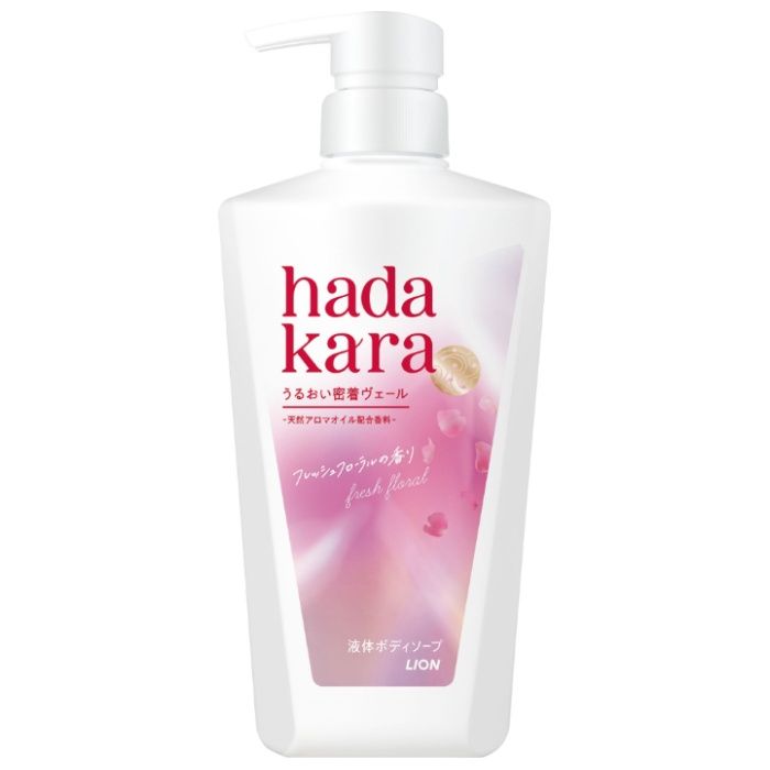 ライオン hadakara モイストボディケアソープ 液体タイプ 本体 480ml フレッシュフローラルの香り
