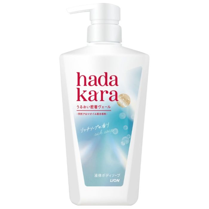ライオン hadakara モイストボディケアソープ 液体タイプ 本体 480ml リッチソープの香り