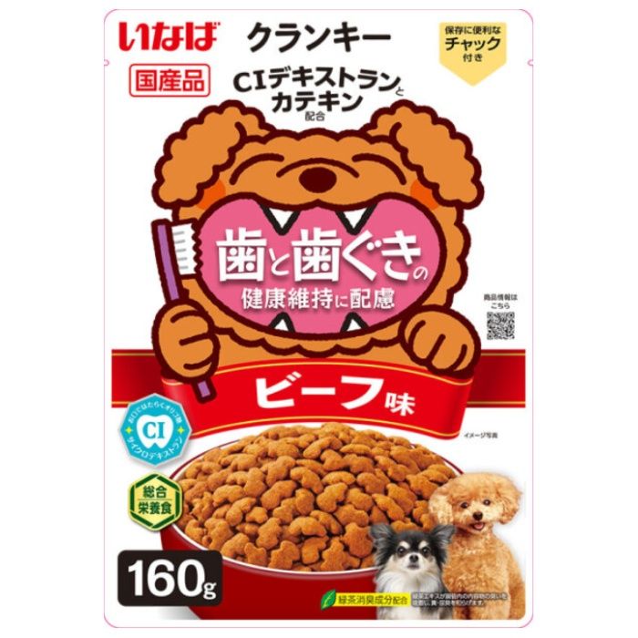 いなばペット クランキー 歯と歯ぐきの健康維持に配慮　チキン味 160g