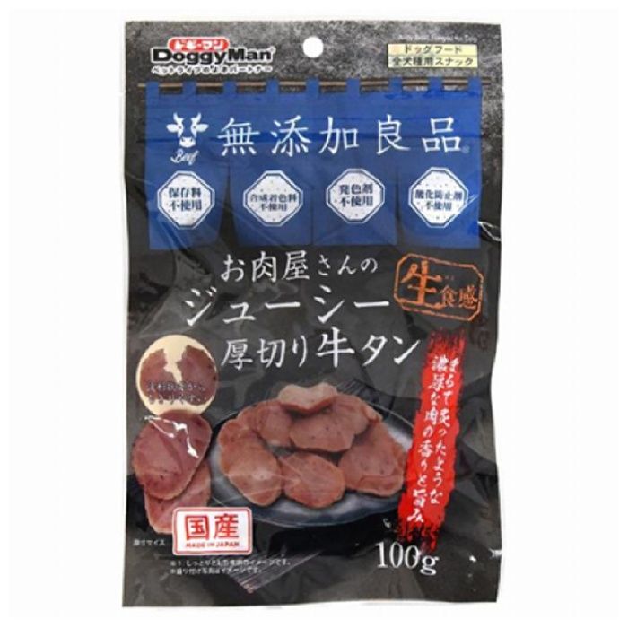 ドギーマン 無添加良品 お肉屋さんのジューシー厚切り牛タン 100g