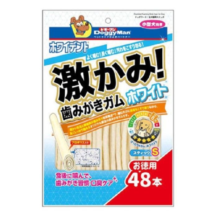 ドギーマン ホワイデント 激かみ歯みがきガムホワイト スティックS 48本