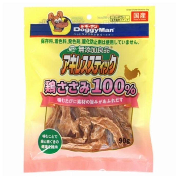 ドギーマン 無添加良品 アキレススティック 鶏ささみ100% 90g