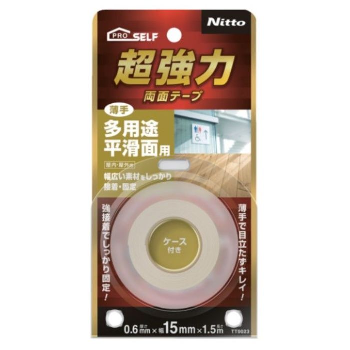 ニトムズ　超強力両面テープ　多用途平滑面用薄手 TT0023　15X1.5