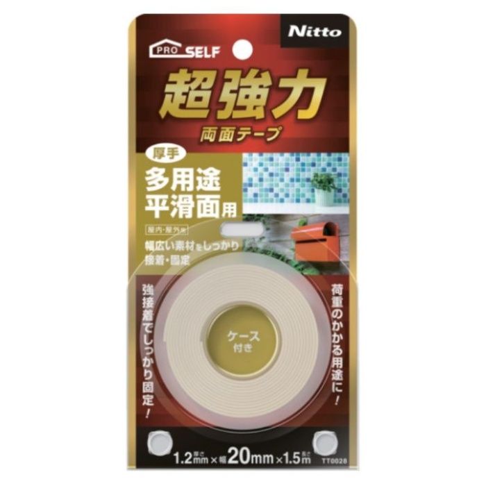 ニトムズ　超強力両面テープ　多用途平滑面用厚手 TT0028　20X1.5