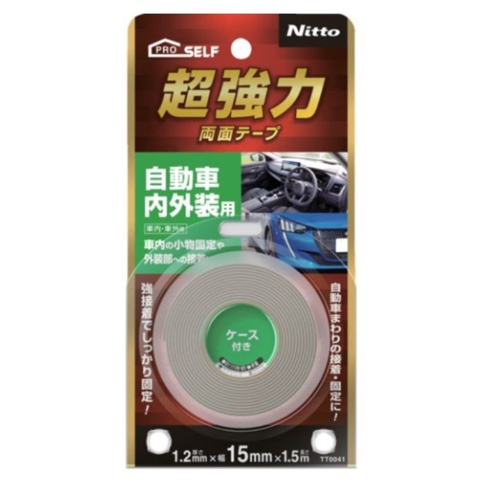 ニトムズ　超強力両面テープ　自動車内外装用 TT0041　15X1.5