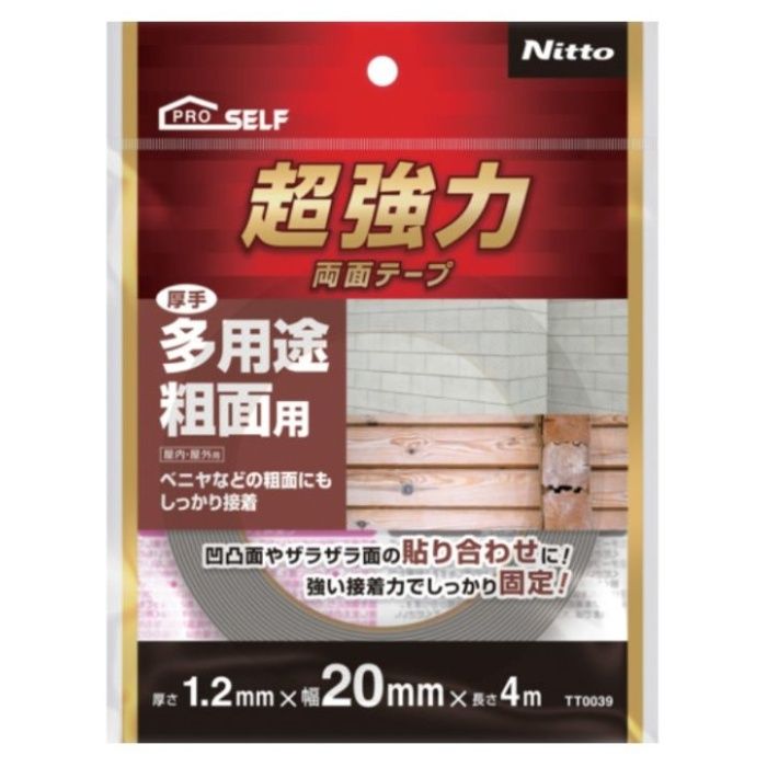 ニトムズ　超強力両面テープ　多用途粗面用厚手 TT0039　20X4
