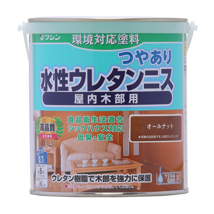 和信ペイント 水性ウレタンニス 0.7L オールナット