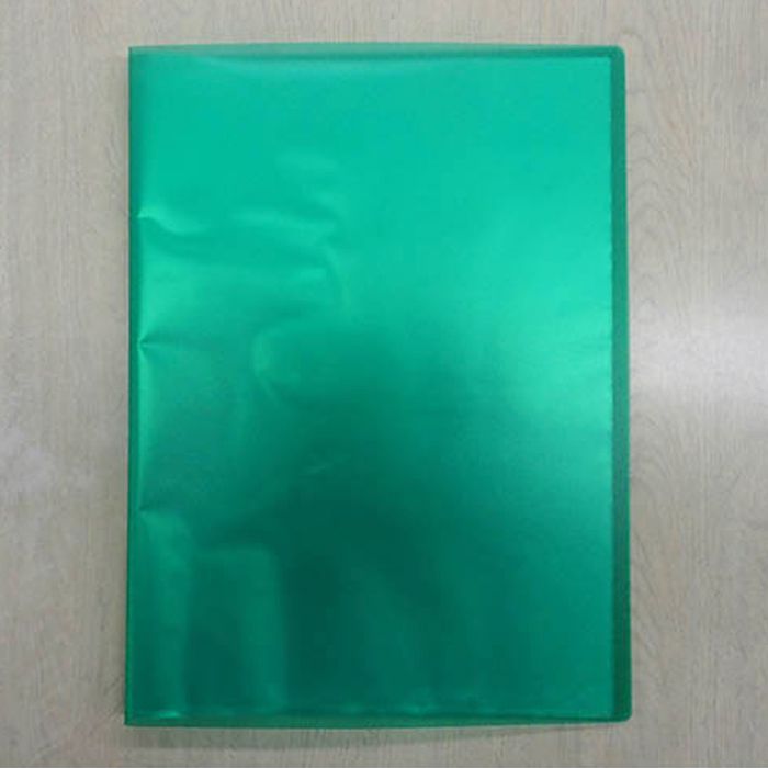 ナフコ クリヤーブック A4サイズ 20ポケット 透明緑 FD-20CG