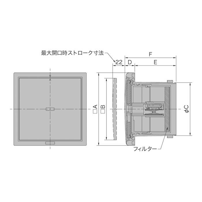 ナスタ プッシュ式レジスター 100mmフィルター付の通販