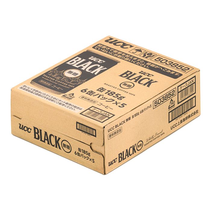 UCC ブラック無糖 185g×6缶パック×5　(1ケース)の説明画像3
