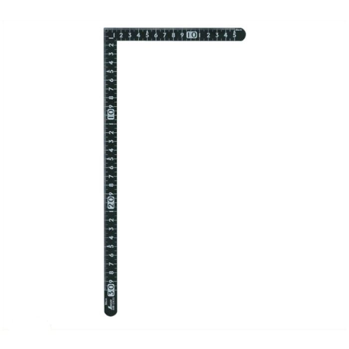 シンワ　曲尺小型　サンデーカーペンター黒色30cm×15cm　表裏同目