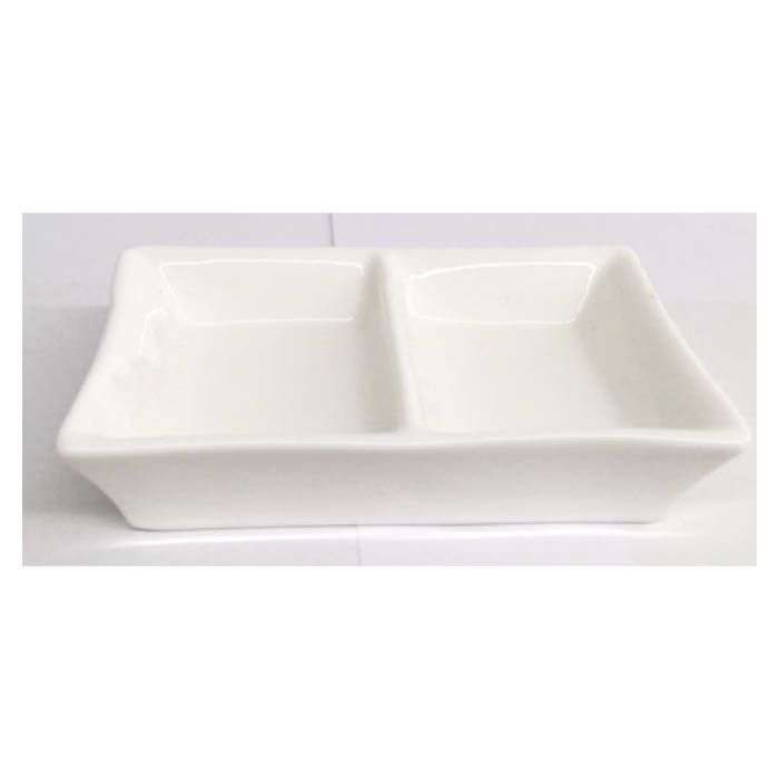 白い食器　仕切り皿 WH187 9.5cm×6cm×H2cm