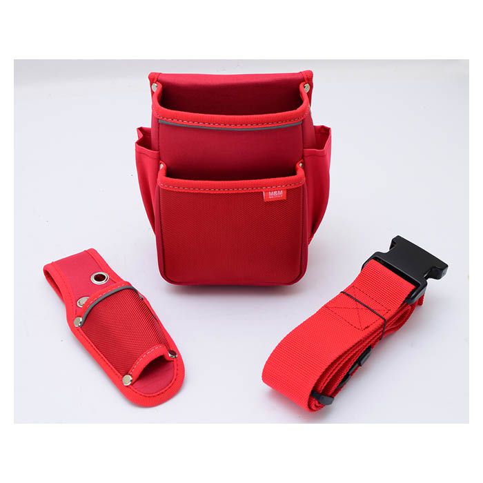 M&M 小型電工腰袋 RED 3点セット