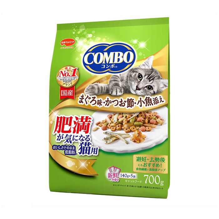 日本ペットフード コンボ　キャット　肥満が気になる猫用　まぐろ味・かつお節・小魚添え 700g