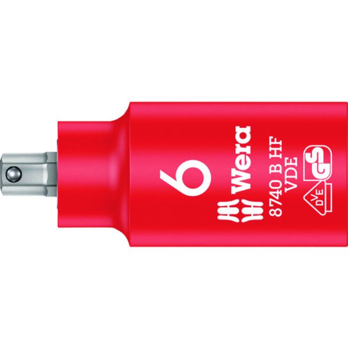 Wera 8740 B VDE 絶縁ホールディングファンションビットソケット SW 6.0(Tcode:1952344)