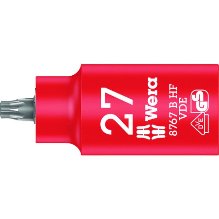 Wera 8767 B VDE 絶縁ホールディングファンションビットソケット TX 27(Tcode:1952348)