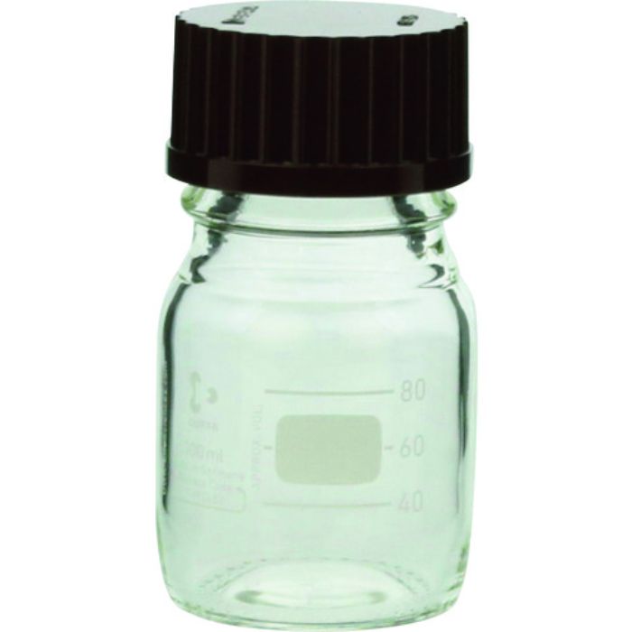 SIBATA 耐熱ねじ口びん 赤キャップ付 100mL (Tcode:1065450)