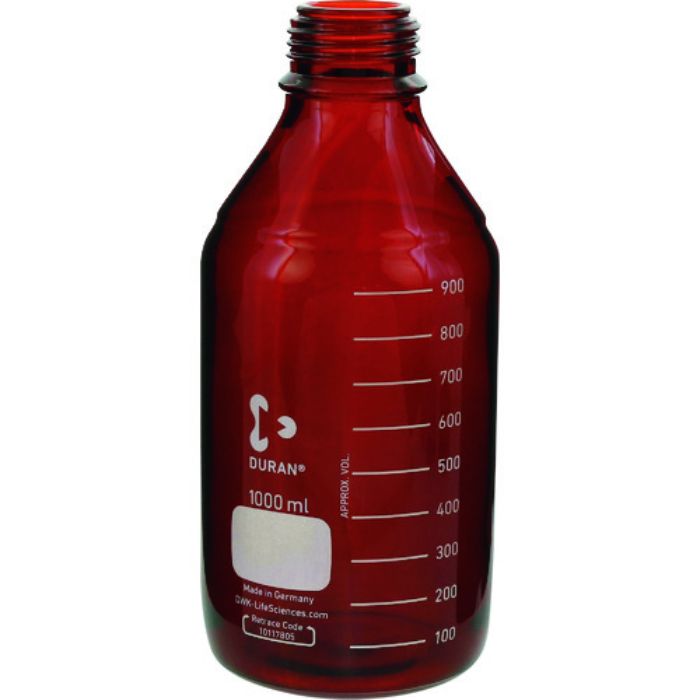 SIBATA 耐熱ねじ口びん 茶褐色 びんのみ 1000mL 10入(Tcode:1068605)