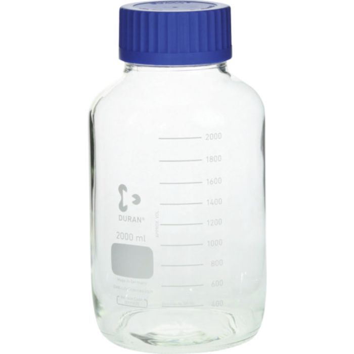 SIBATA 耐熱ねじ口びん 広口 青キャップ付 2000mL(Tcode:1360051)