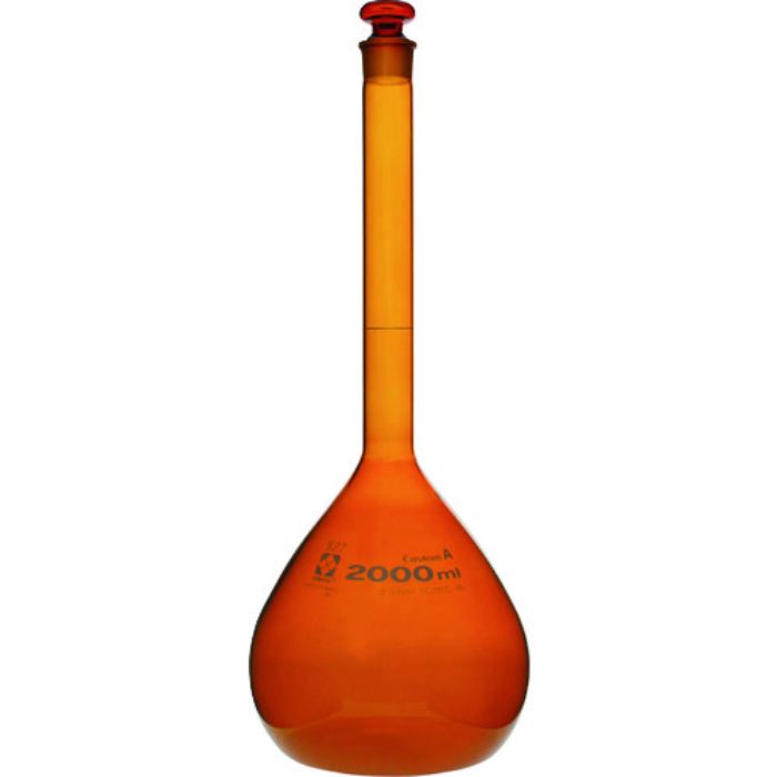SIBATA メスフラスコ カスタムA 茶褐色 2000mL(Tcode:2159576)