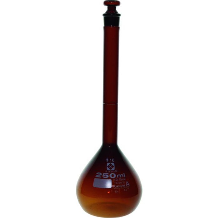 SIBATA メスフラスコ カスタムA 茶褐色 250mL(Tcode:2159617)