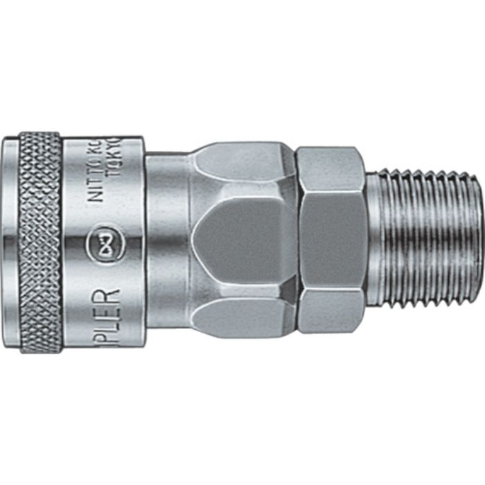 日東 ハイカプラ 鋼鉄製 ニトリルゴムNBR(SG)(めねじ取付用ソケット)相手側Rc1/8 耐圧力2.0Mpa(03136)(Tcode:1131061)