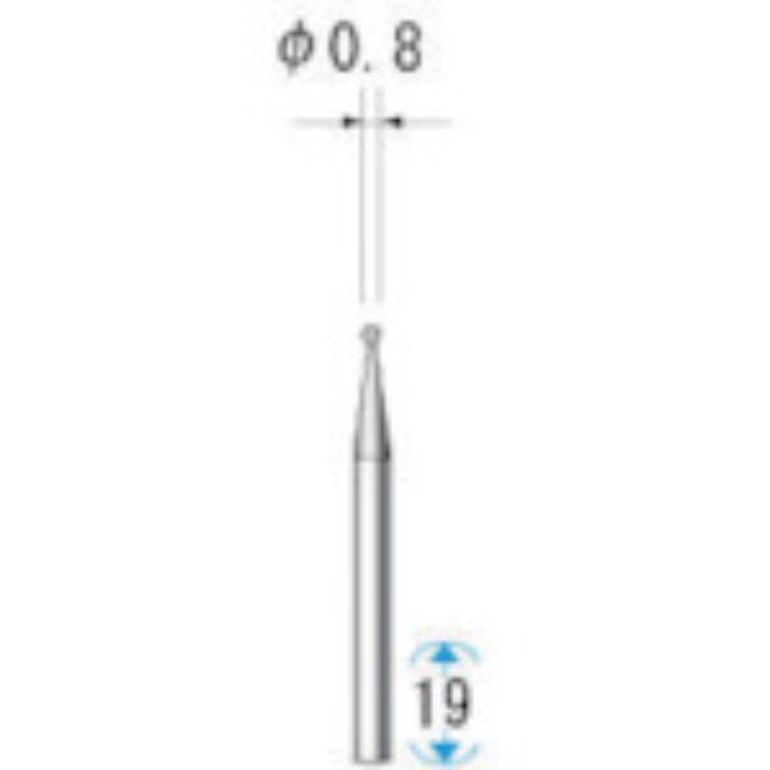 ナカニシ 電着ダイヤモンドバー (1Pk(袋)=5本入) 刃径0.8mm(Tcode:4758650)