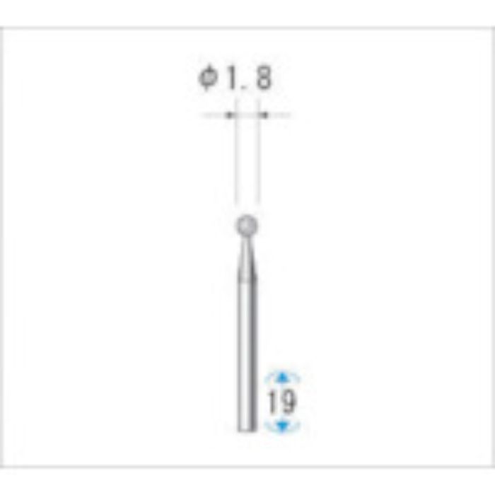 ナカニシ 電着ダイヤモンドバー (1Pk(袋)=5本入) 刃径1.8mm(Tcode:4758676)