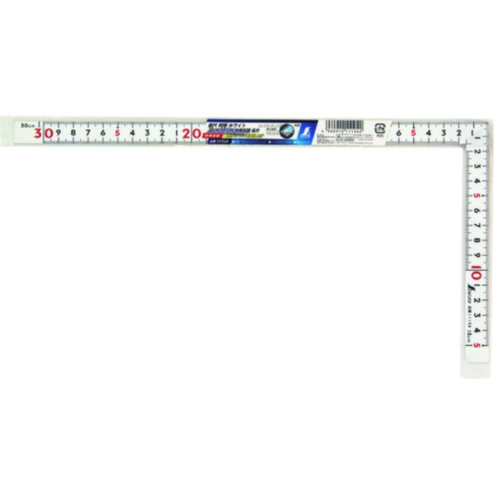 シンワ 曲尺同厚 ホワイト 30cm/1尺 併用目盛 名作(Tcode:1477608)