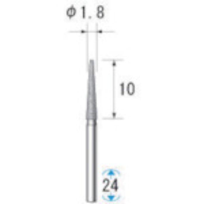 ナカニシ 電着ダイヤモンドバー (1Pk(袋)=5本入) 刃径1.8mm(Tcode:4758731)