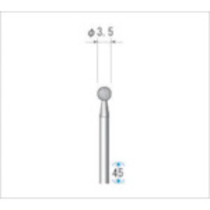 ナカニシ 電着ダイヤモンドバー 粒度#130 球 刃径3.5mm 刃長3.5mm(Tcode:4758871)