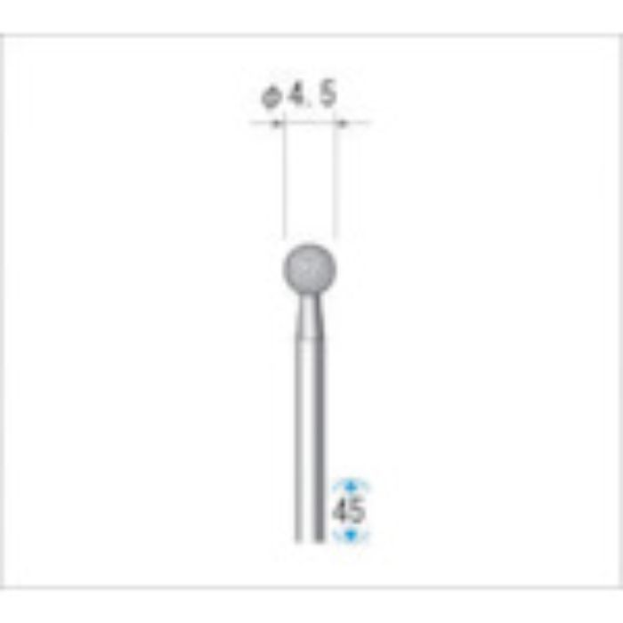 ナカニシ 電着ダイヤモンドバー 粒度#130 球 刃径4.5mm 刃長4.5mm(Tcode:4758889)