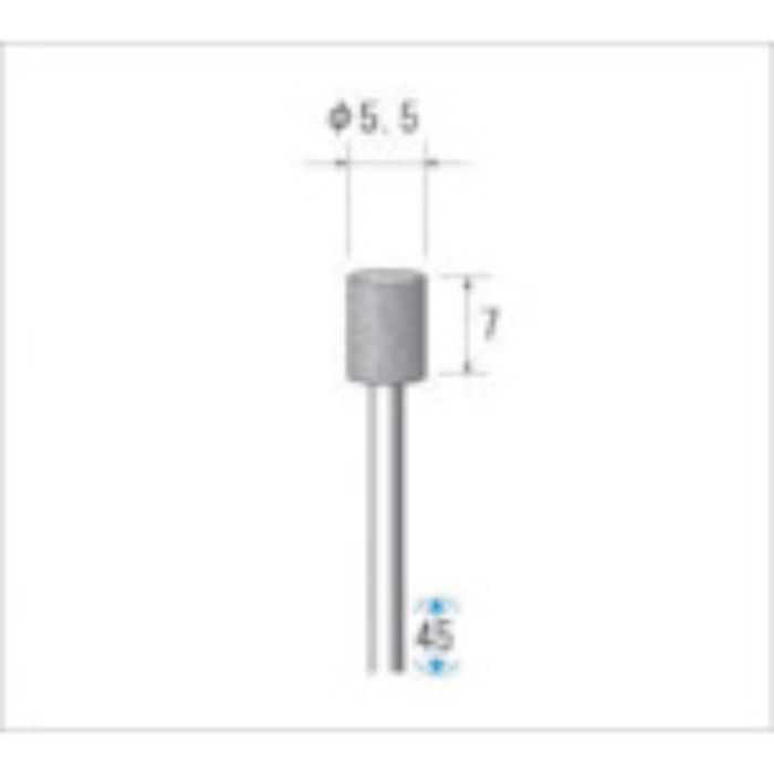 ナカニシ 電着ダイヤモンドバー 粒度#130 円筒 刃径5.5mm 刃長7mm(Tcode:4758935)