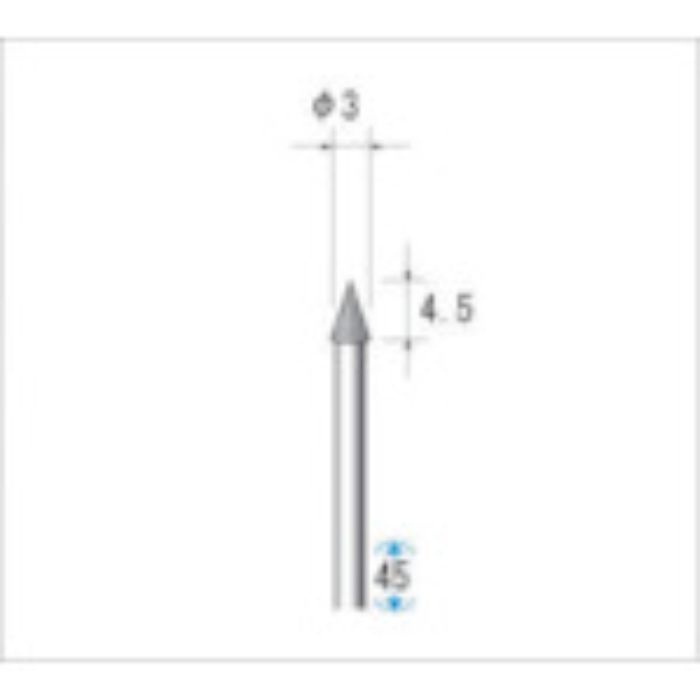 ナカニシ 電着ダイヤモンドバー 粒度#130 円錐 刃径3mm 刃長4.5mm(Tcode:4759079)
