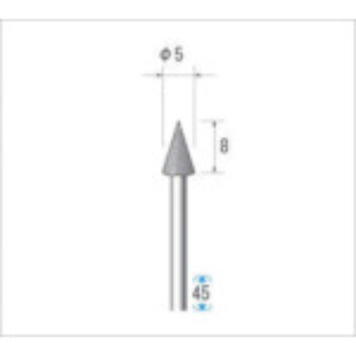 ナカニシ 電着ダイヤモンドバー 粒度#130 円錐 刃径5mm 刃長8mm(Tcode:4759095)