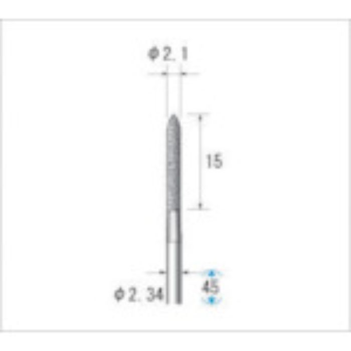 ナカニシ 電着ダイヤモンドバー 粒度#130 砲弾 刃径2.1mm 刃長15mm(Tcode:4759141)
