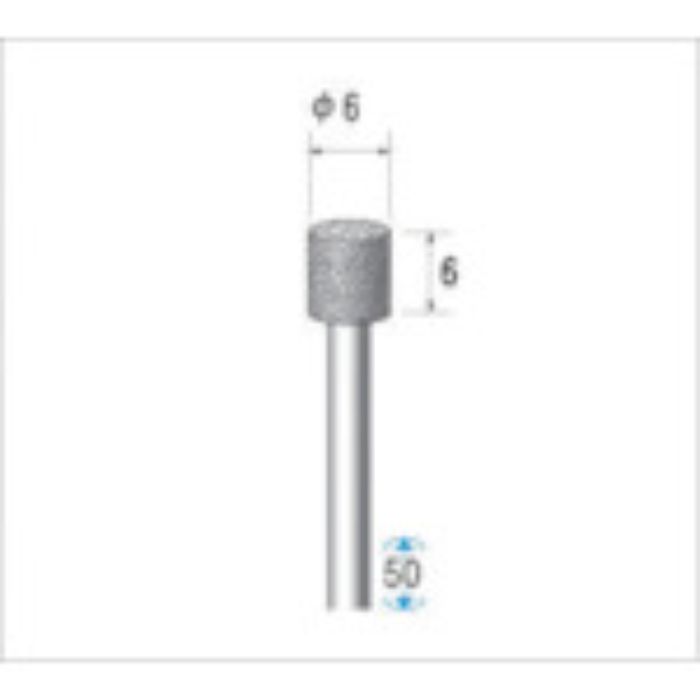 ナカニシ 電着ダイヤモンドバー #600 刃径6×刃長5×軸径3×50L(Tcode:4759630)