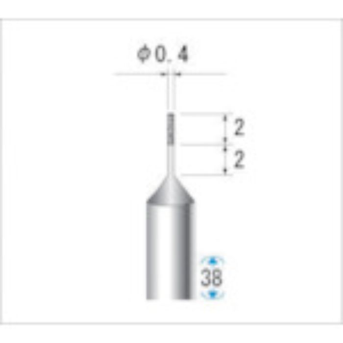 ナカニシ 超硬軸CBNバー 刃径0.4mm(Tcode:4759770)