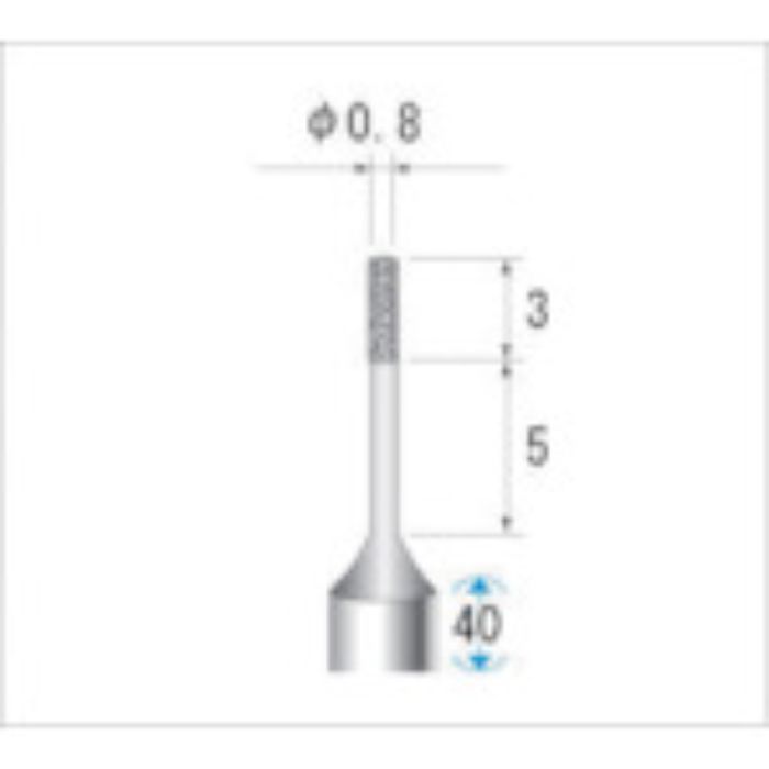 ナカニシ 超硬軸CBNバー 刃径0.8mm(Tcode:4759800)