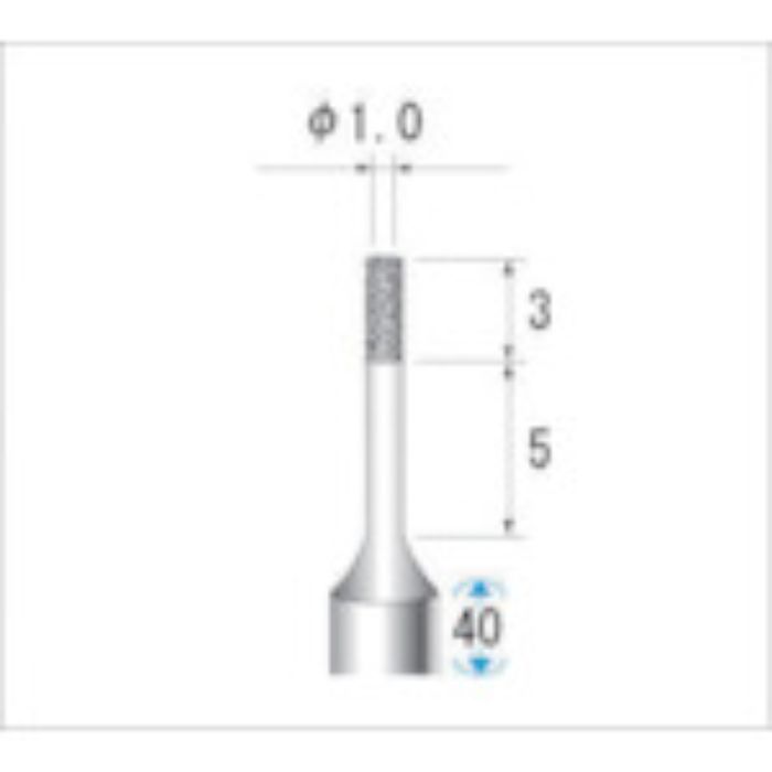 ナカニシ 超硬軸CBNバー 刃径1mm(Tcode:4759818)