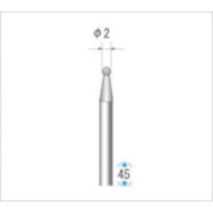 ナカニシ 電着ダイヤモンドバー 刃径2mm(Tcode:4759907)