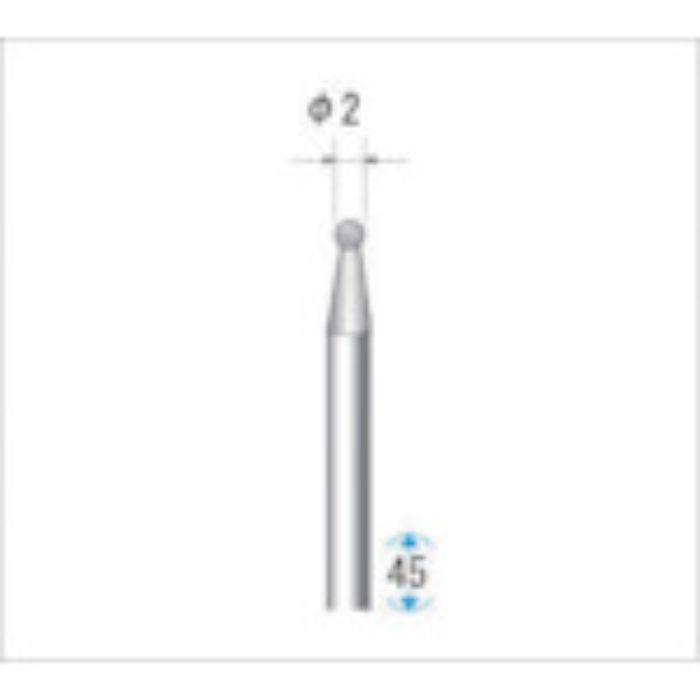 ナカニシ 電着CBNバー 球 #140 刃径2×45L(Tcode:4759982)
