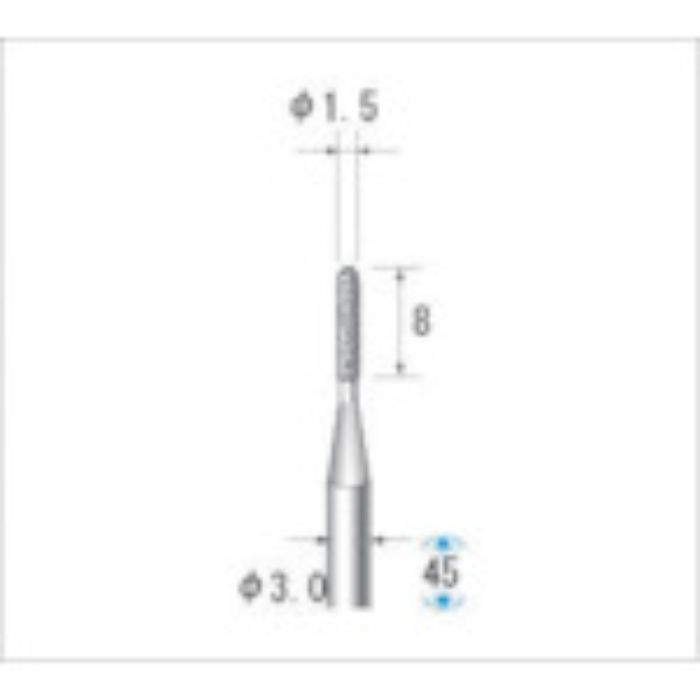 ナカニシ 電着ダイヤモンドバー 刃径1.5mm(Tcode:4760034)