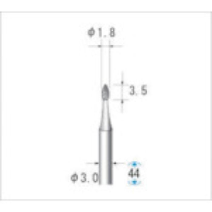 ナカニシ 電着ダイヤモンドバー 刃径1.8mm(Tcode:4760166)