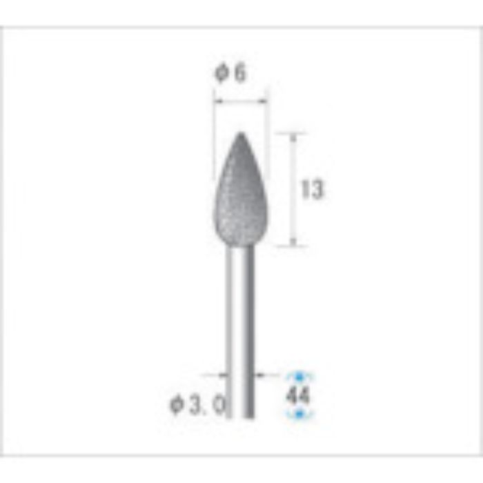 ナカニシ 電着ダイヤモンドバー 刃径6mm(Tcode:4760221)